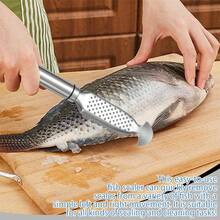 3-In-1 Raschietto per squame di pesce in acciaio inossidabile, raschietto per pesce & coltello – Strumento di pulizia rapida per cucina, mercato del pesce - Visualizzare 4