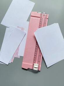 Dual-Blade Paper Cutter A4 Paper Trimmer Small Manual Paper Cutting Machine Office Use Handmade Multi-Function Cutting Tool Portable Ruler Paper Cutter Desktop Paper Trimming Tool - Single Piece - View 7