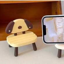1pc Universal Phone Holder Small Chair Design Tablet Stand Slouchy Support Cute Desktop Ornament Plastic Phone Base - A - View 6
