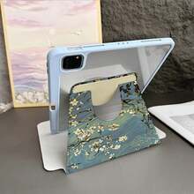 杏花印花平板保護殼，附筆槽，相容 iPad 11(A16 2025)，自動休眠/喚醒功能，相容小米 5/5PRO/6/6PRO/7/7PRO，相容華為 Matepad，相容榮耀平板 - 彩色 - 查看 3