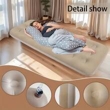 Portable Inflatable Mattress For Travel, Made Of Thick PVC Plush Material, Suitable For Single-Person Sleeping, Foldable, Can Be Used As A Lazy Bed Both Indoors And Outdoors. - Multicolor - View 2