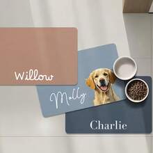 1pc Customized Pet Feeding Mat, Personalized Pet Photo + Name Mat, Personalized Dog Feeding Mat, Customized Cat Floor Mat, Unique Gift For Pet Lovers, Ideal Birthday Choice - Multicolor - View 4