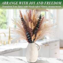 36/72pcs Bohemian Style Artificial Reed Grass Rabbit Tail Grass Home Decor Bouquet, Reed Eucalyptus Bouquet, Suitable For Wedding Floral Arrangement, Living Room Decoration - T009 - View 2