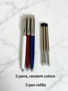 1/6/10 piezas Bolígrafos de metal, color aleatorio, bolígrafos de clic elegantes para negocios con recarga de tinta negra de 1.0mm, adecuados para profesionales de negocios, trabajadores de oficina, maestros, estudiantes y talla grande. También un regalo ideal para vacaciones, cumpleaños, graduaciones, nuevos empleos, agradecimiento corporativo y visitas a clientes. - Bolígrafo de metal - Ver 11