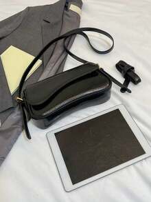 Nuevo bolso de hombro con solapa versátil para uso diario y desplazamientos - Negro - Ver 7