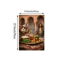 1 pieza Cuadro de arte de pared de té de menta marroquí, impresión de tetera tradicional & azulejo de mosaico, pintura en lienzo, póster de estilo árabe vintage, decoración cultural exótica para cocina & comedor, regalo para ella, sin marco o con marco - té islámico - Ver 10