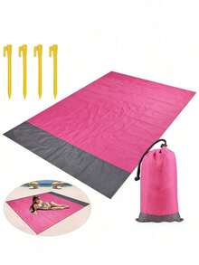 Waterproof Beach Mat, Extra Large Waterproof Beach Blanket, Foldable Waterproof Pocket Beach Blanket, Portable Lightweight Picnic Beach Mat, Quick-Dry Outdoor Sand-Proof, Portable Outdoor Blanket, Suitable For Picnic, Travel, Camping And Hiking - Multicolor - View 4