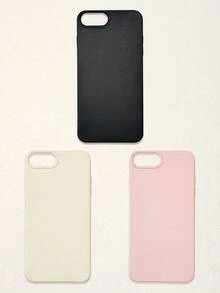 3pcs Solid Color Faux Leather Texture Waterproof Anti-Slip Anti-Fall Phone Cases, Matte Soft TPU Shockproof Protective Covers, Minimalist Aesthetic Dopamine Black / Pink / Cream White Phone Cases, Daily Use & Birthday / Valentine's Day / Mother's Day / Anniversary Gift Choice, Compatible With Iphone Case& Galaxy Case - Multicolor - View 55