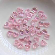 300pcs Acrylic 8mm Transparent AB Cute Mini Heart Flat Back Nail Art DIY Scrapbook Accessories Crafts - Color - View 11