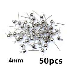 50pcs 3/4/5mm Ball Stud Earring Basic Pins Stoppers Connector For DIY Jewelry Making Accessories Supplies - Ball Stud Pins - View 13