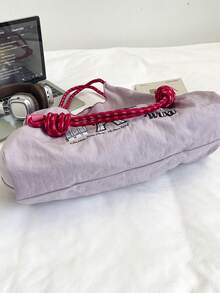 Tas Tote Bordir Landmark Paris Gaya Jepang, Nilon Ringan, Tas Komuter 3 Cara: Bahu/Selempang/Jok - MultiWarna - View 7