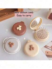 Cute Foldable Air Cushion Comb With Mirror, Portable Mini Massage Comb, Suitable For Women - Multicolor - View 10