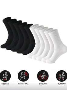 60pcs/40pcs/30pcs/20pcs/18pcs/10pcs/8pcs/6pcs/4pcs/2pcs Unisex Anti-Odor Moisture-Wicking Thick Mid-Calf Socks, Comfortable Daily Wear Sports Socks, Suitable For Summer, Sports, Casual, Business Occasions, Christmas Gift - Multicolor - View 4