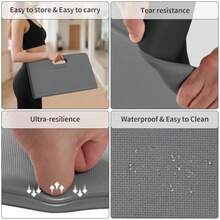 Yoga Knee Pad - Foldable Non-Slip POE Cushion, Folding Support Pad With Handle, Lightweight And Portable For Yoga, Pilates, Fitness - Grayblack - View 6