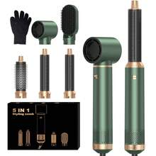 UKLISS Cepillo secador antiencrespamiento de 110.000 RPM + rizador automático + cepillo alisador + peine voluminizador: Set profesional de cuidado capilar Air-Styling 5 en 1, 6 herramientas en 1 para un peinado sin esfuerzo, regalo de Navidad perfecto. - Enchufe EU Tipo C(220-240V) - Ver 11