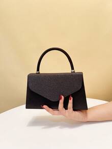 Women's Straw & Velvet Evening Bag With Chain Strap, Suitable For Beach And Formal Parties - Maroon - View 6