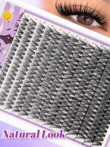 384 piezas Pestañas postizas con rizo D, Kit DIY de extensión de pestañas, Juego de extensiones de pestañas postizas negras gruesas extra largas, Juego de pestañas postizas negras para maquillaje diario, Kit DIY para el hogar de pestañas individuales mixtas de 8-18mm - Ver 3