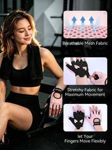 EIGIIS Women's Fitness Gloves, Heart-Shaped Non-Slip Silicone Pads, Breathable Fabric, Easy To Remove, Suitable For Gym Training, Cycling - Multicolor - View 6