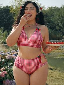 Women Plus Size Sports Swimwear - Rosa - View 1