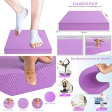 Exercise Balance Pad Balance Foam Mat For Physical Therapy Equipment And Strength Stability Training, Slip Resistant Foam Mat For Yoga, Pilates, Meditation Gardening Knee Pads - Purple - View 1