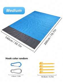 Waterproof Beach Mat, Large Waterproof Beach Blanket, Foldable Waterproof Pocket Beach Blanket, Portable Lightweight Picnic Beach Mat, Quick Dry Outdoor Sand-Proof, Portable Outdoor Blanket, Suitable For Picnic, Travel, Camping And Hiking - Multicolor - View 3