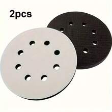 2pcs 5 Inch Soft Sponge Grinding Wheel Suitable For Angle Grinder, 125mm With 8 Holes - Impact Resistant And Low Noise, Easy To Attach To Backing Pad - White - View 1