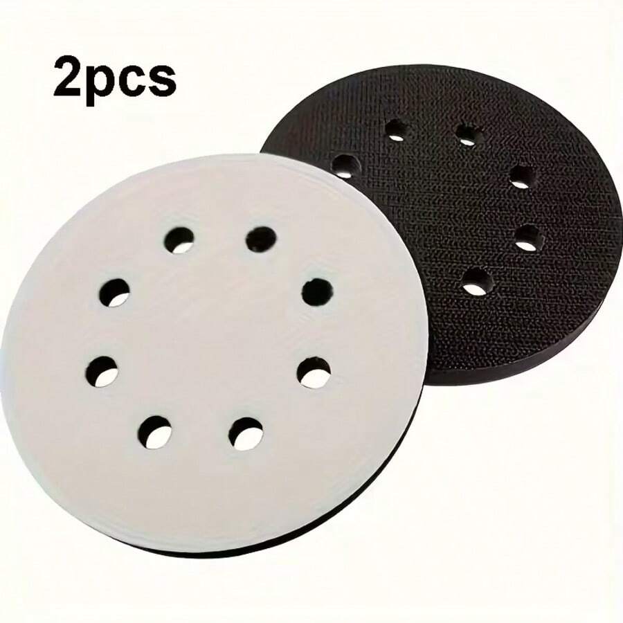 2pcs 5 Inch Soft Sponge Grinding Wheel Suitable For Angle Grinder, 125mm With 8 Holes - Impact Resistant And Low Noise, Easy To Attach To Backing Pad - White - View 1