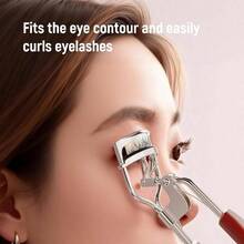 Rizador de pestaas para levantar y rizar, herramienta profesional de maquillaje de acero inoxidable con ergonmico y 6 almohadillas de repuesto para resultados duraderos. - Rojo - Ver 2