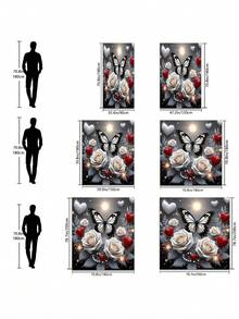 1/3/4pcs Aesthetic Butterfly Rose Decor Shower Curtain Bathroom Set, Luxury Elegant Waterproof Durable Bathroom Decor & Accessories, Includes 12 Hooks - Toilet Lid Cover, Bath Mat And Rug, Polyester Fabric - Washable - Suitable For Holiday Decor, Home/Bedroom/Residence/Western/Summer Decor - Gold Gray - View 4