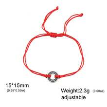 LIKGREAT 1pc Stainless Steel Nordic Runes Round Charm Bracelet Women Men Adjustable Black Red Rope Bracelets Amulet Protective Jewelry Gift - Bracelet Series - View 12