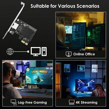 5G Base-T PCIe 網路卡，5000/2500/1000Mbps PCI Express 乙太網路適配器，搭載 RTL8126，適用 Windows 11/10 與 Linux 的 5G NIC，附低矮擋板 - 黑色-5000Mbps - 查看 6