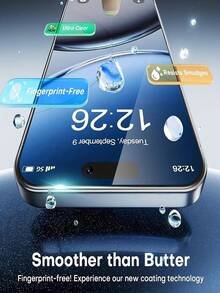 3-Pack Ultra HD Tempered Glass Screen Protector, Compatible With IPhone 17/17 Air/15 Pro Max/16 Pro Max/16/15/14/13/12/11/Plus/Mini/XS Max/XR/X, One-Click Installation Tool, 9H+ Tempered Glass Film, Anti-Fingerprint, Full Coverage, Case Friendly - 3 PCS - View 7