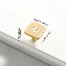 1pc Modern Minimalist Zinc Alloy New Chinese Style Cabinet Door Handle Drawer Wardrobe Shoe Cabinet Cupboard Gold Single Hole Knob - A - View 6