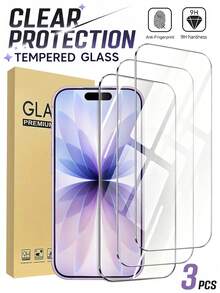 3片裝 [2026新款] 9H鋼化玻璃螢幕保護貼，相容 iPhone 18 Pro/18 Pro Max/17 Pro Max，高清晰透明防刮無氣泡，全螢幕覆蓋，相容手機殼 - 無色 - 查看 33