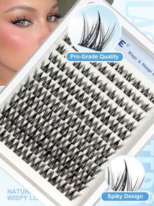 120 PCS Bulu Mata Alami Gugusan Wispy Manga, Ekstensi Bulu Mata D Curl, Bulu Mata Individual 8-18 Mm, Panjang Campuran, Gugusan Bulu Mata Tampilan Alami dengan Pita Bulu Mata Tipis Transparan - D - View 3