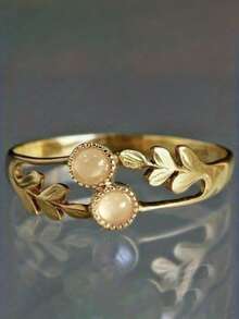 1 buah cincin cantik, cocok untuk wanita, cocok untuk pernikahan, pertunangan, pesta ulang tahun, dan sebagai hadiah Hari Valentine. - 1# - View 2