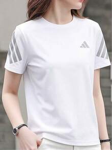 Adidas Áo thun ngắn tay chạy bộ nhanh khô và thoáng mát - trắng - Xem 8