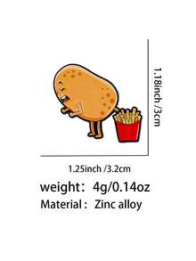 1pc Cute Potato Enamel Pin, Food Lover Brooch Cufflink Badge, Suitable For Backpack, Clothing Accessory, Fashion Jewelry And Gift For Friends - Multicolor - View 8