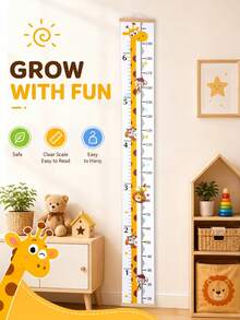 1pc Cute Giraffe Height Measurement Sticker, Creative Cartoon Growth Ruler, Hanging Fabric Height Chart, Removable Height Sticker, Portable And Reusable Height Ruler, Baby Room Decoration, 1st Birthday Party Decoration, Suitable For Room And Home Decor, Home Decor And Small Gifts, Kindergarten Wall Decor, Baby Photography Props - Giraffe - View 5