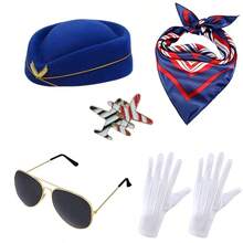 Set de 5 accesorios de azafata, adecuado para combinar con el uniforme de azafata de verano, para fiestas, baile, eventos de azafatas - Multicolor - Ver 17
