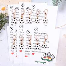 5pcs/10pcs Soccer Keychain Set, Includes Thank You Theme Pocket Hug Tokens, Pocket Hug Gift Bags. Suitable For Soccer Celebration Season, Soccer Theme Party Supplies, Game Viewing Party, Fan Gifts, Summer Outdoor, International Soccer Events, Friendship Gifts, Brother's Birthday And More Party Keychain Set. Give To Your Brother, Friend, Teammate And Family. - Multicolor - View 8