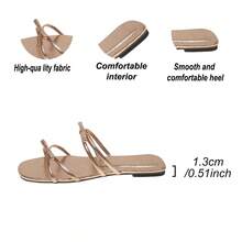 Spring/Summer New Flat Heel Women's Fashion Casual Shoes Sandals Comfortable Slippers - Rose Gold - View 6