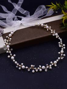 1 Stück glänzender Strass- & Perlen-Taillengürtel, modischer Legierung Blumenkranz Brautkleid Taillenband, geeignet für Brautjungfer, Hochzeit, Verlobung, Feier - Verschiedenfarbig - Übersicht 10