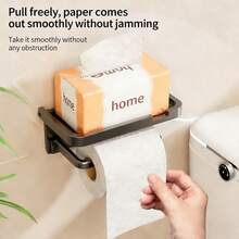 Self-Adhesive Wall-Mounted Toilet Paper Holder, Bathroom Toilet Paper Holder, Perfect For Bathroom, Kitchen, Restroom, RV, Dorm And Hotel. Add A Touch Of Style To Your Bathroom Decor. - Multicolor - View 3