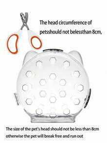Pet Anti-Bite Cat Head Cover, ABS Material. Space Helmet Design Prevents Cats From Biting, Cat Head Cover Anti-Bite Space Helmet For Bathing, Nail Clipping, Anti-Scratching, Anti-Licking Pet Essential Elizabeth Collar, Small Dogs And Cats Can Wear, Cat Helmet Set, Anti-Licking, Anti-Scratching, Anti-Eating, Does Not Block Vision, Breathable Cat Cover, Collar Anti-Bite Head Cover For Bathing, Nail Clipping, Anti-Scratching, Anti-Licking - View 12