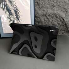 1件裝黑灰色抽象波浪印花平板保護殼，附筆槽，相容 iPad 10代 Smart Case/Air 13(M3 2025)/Air 11/11(A16 2025)，相容 Oppo Pad、 Matepad、Vivo Pad、Honor Pad、Xiaoxin Pad - 彩色 - 查看 4