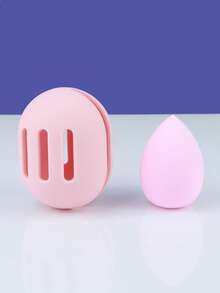 2 Pieces Of Cosmetic Sponge Bracket With Cosmetic Eggs, Double-Sided Breathable Silicone Cosmetic Mixer Protective Cover, Suitable For Travel Or Daily Life, Shatterproof Cosmetic Travel Box Is Quick-Drying And Easy To Carry. - Multicolor - View 1