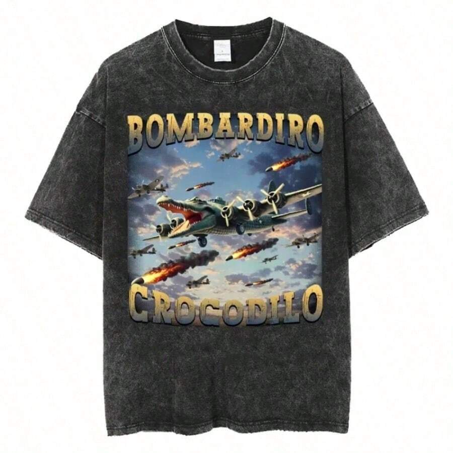 Bring Me The Horizons T-Shirt, Rock Music, Harajuku, Short Sleeve, Streetwear, Summer, Men Women, Washed T-Shirts - 巧克力棕 - 查看 1