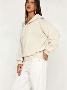 Women's Fashion Winter Knit Pullover Sweater, Autumn/Winter New Soft Gentle Style Loose Fit - Apricot - View 4