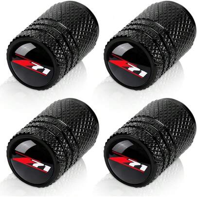 NEW- 4pcs Tire Valve Stem Caps, Compatible With Chevy Z71 Series Stem Cap Universal Car Air Cover Car Accessories For Cars, SUV, Truck, Motorcycles Black